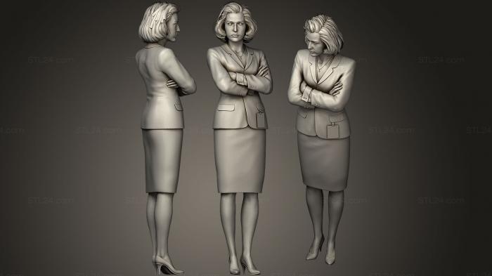 Статуэтки девушки (Скалли, STKGL_0360) 3D модель для ЧПУ станка